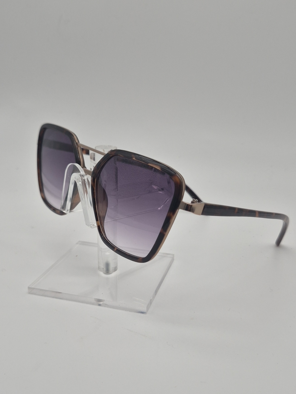 Target Tortoiseshell Square Sunglasses with Purple Gradient Lenses